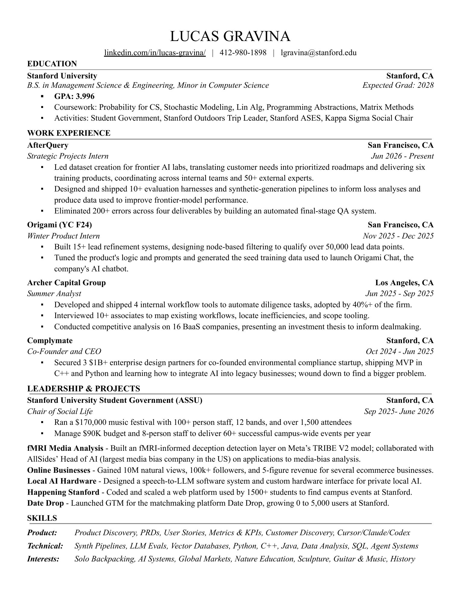 Lucas Gravina resume